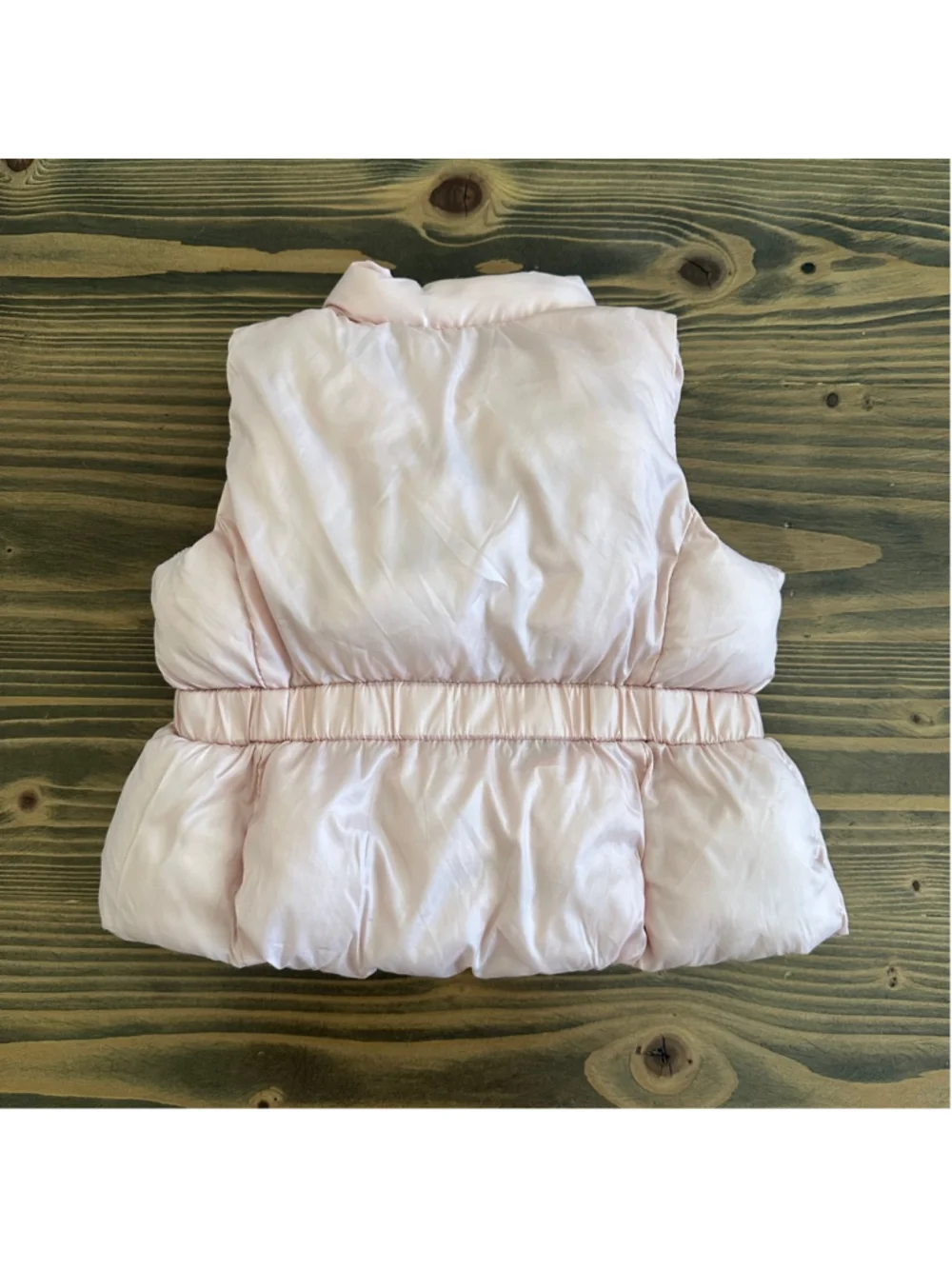 Baby Gap Pink Puffer Vest 0-6 Months Bow Detail Snap Front
